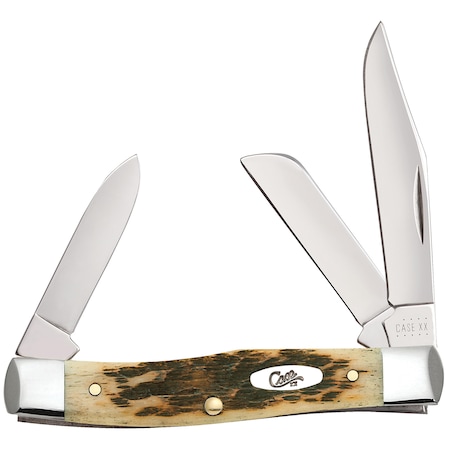 Case Cutlery Knife, Amber Bone CS Medium Stockman 00079